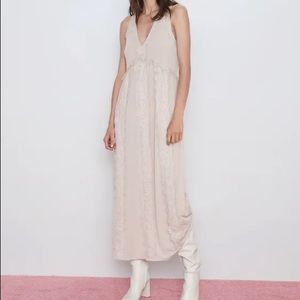 Zara Contrast Lace Dress NWT